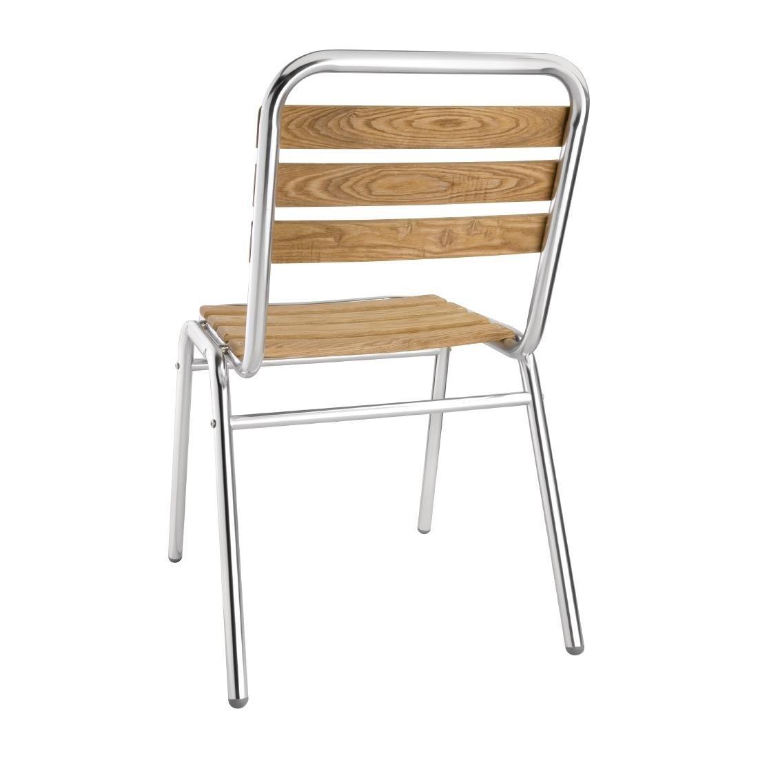 Chaises bistro frêne et aluminium Bolero (Lot de 4) - FRANCE CHR