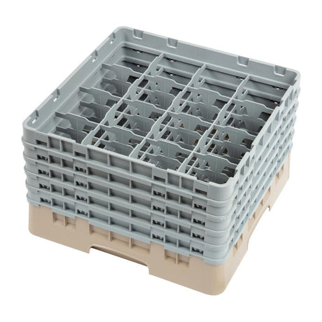 Casier à verres 16 compartiments Camrack Cambro beige hauteur max 257mm - FRANCE CHR