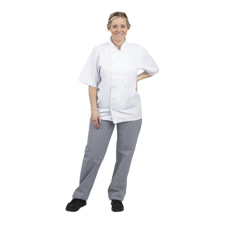 Pantalon de cuisine mixte Whites Vegas petits carreaux bleus et blancs XS - FRANCE CHR