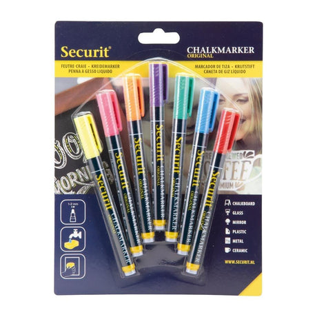 Marqueurs craie liquide Securit pointe 1-2mm couleurs (lot de 7) - FRANCE CHR