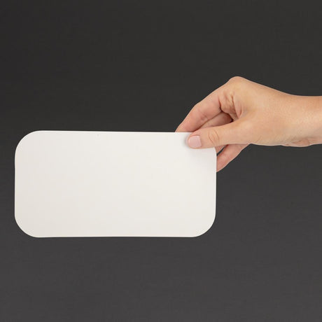 Grands couvercles en carton ciré Fiesta Recyclable pour barquettes aluminium (Lot de 500) - FRANCE CHR