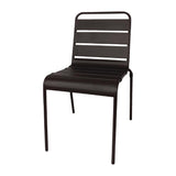 Chaise à lattes en acier Bolero noire lot de 4 - FRANCE CHR