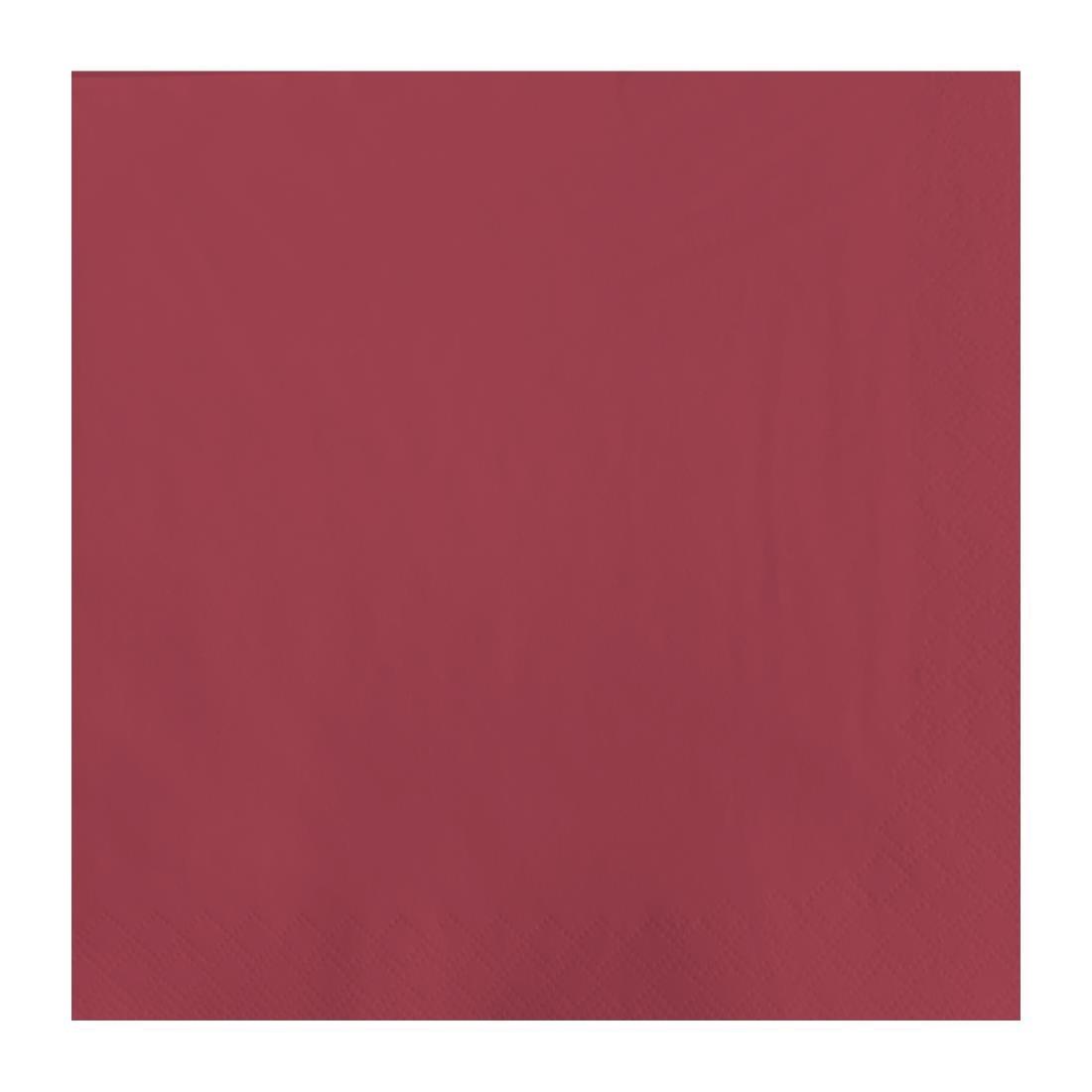 Serviettes de table en papier bordeaux Fasana 330mm (Lot de 1500) - FRANCE CHR