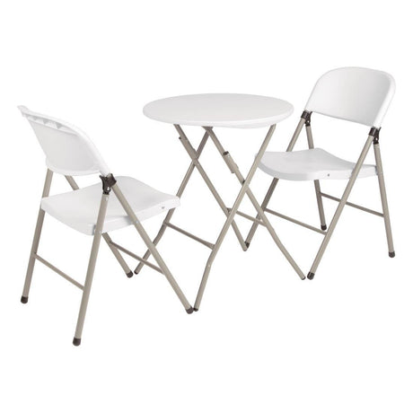 Chaises pliantes Bolero blanches et grises (Lot de 2) - FRANCE CHR