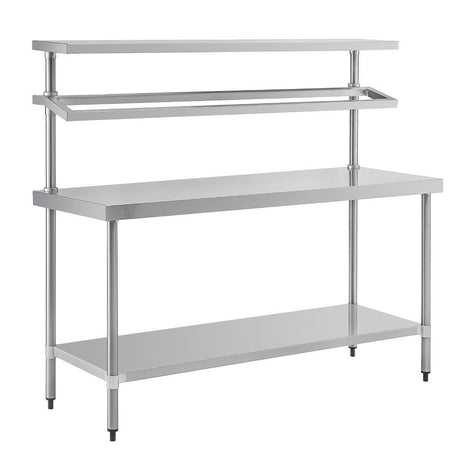 Grande table de préparation inox avec support bacs GN Vogue - FRANCE CHR