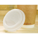 Couvercles compostables pour gobelets boissons chaudes Vegware 34 cl / 45,5 cl (x1000) - FRANCE CHR