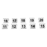 Lot de numéros de table en acier inoxydable Olympia 11-20 (Lot de 10) - FRANCE CHR