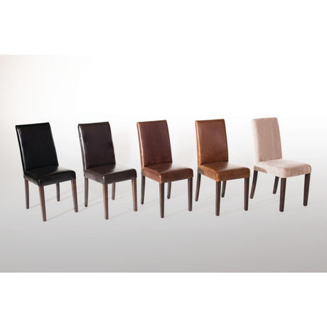 Chaises en simili cuir Bolero marron foncé (Lot de 2) - FRANCE CHR