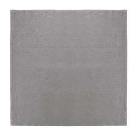 Serviettes de table en lin Olympia grises 400x400mm (lot de 12) - FRANCE CHR