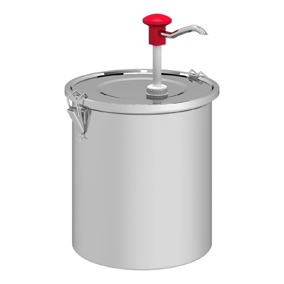 Distributeur de sauce 5 litres à poussoir en inox 18/10 Gastro M - FRANCE CHR