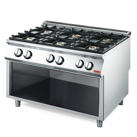 Fourneau gaz 6 feux vifs Gastro M 700 sur placard ouvert GM70/120PCG - FRANCE CHR