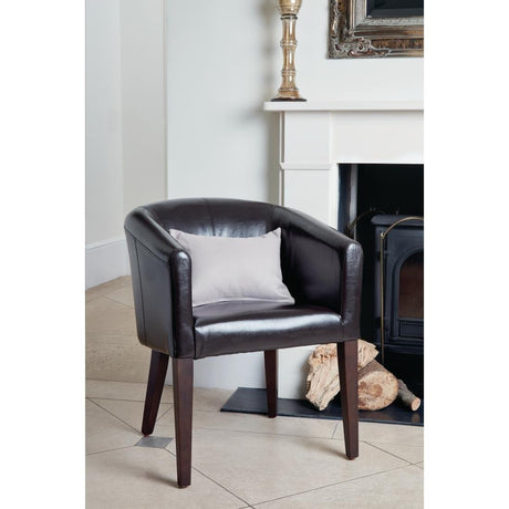 Fauteuil en simili cuir Bolero marron foncé - FRANCE CHR