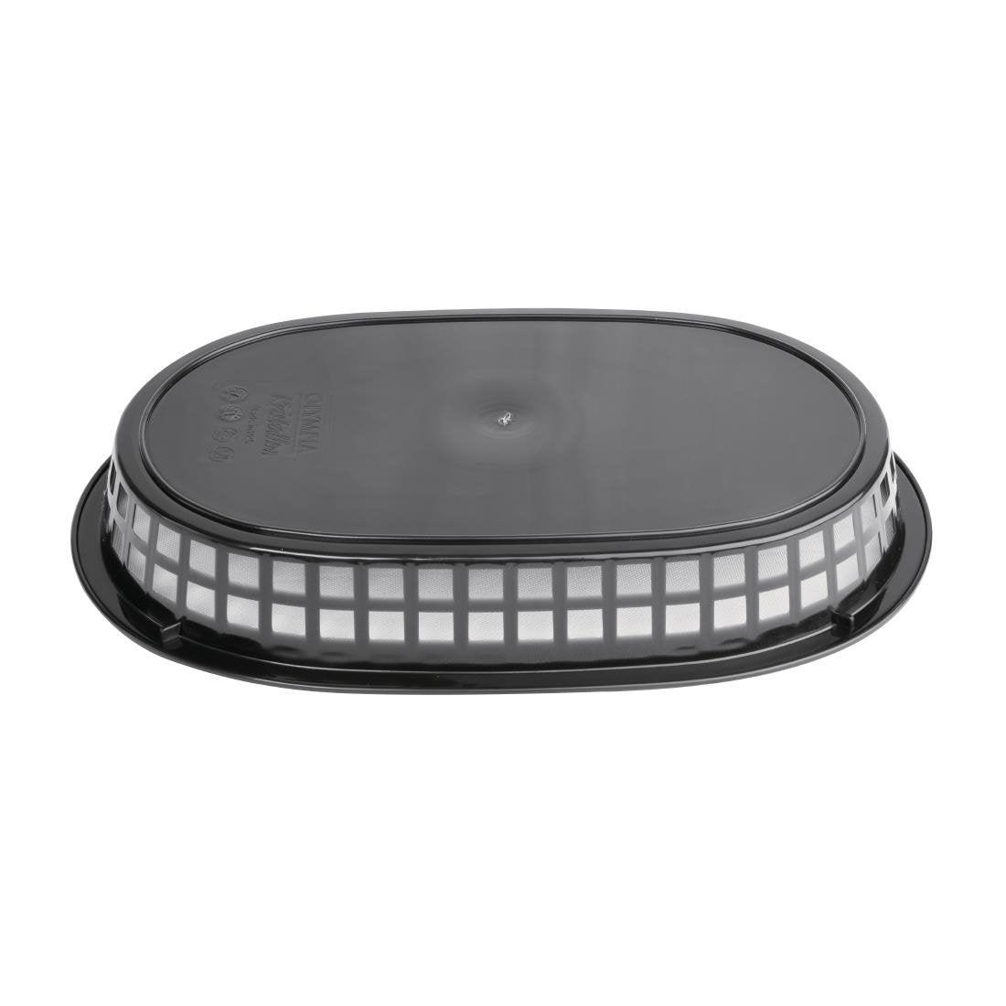 Panière alimentaire ovale en polypropylène Olympia noire (Lot de 6) - FRANCE CHR