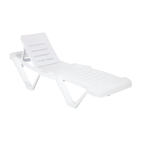 Chaises longues en polypropylène blanches Resol (lot de 4) - FRANCE CHR