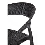 Fauteuils enveloppants en rotin PP Bolero noirs (lot de 4) - FRANCE CHR