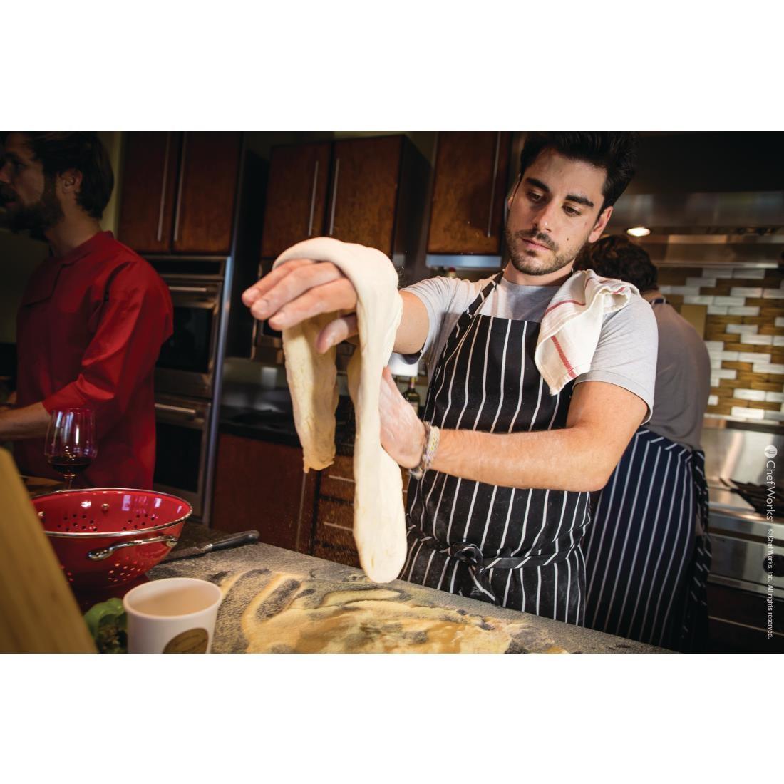 Tablier bavette tissé Chef Works Premium rayures noires et blanches - FRANCE CHR