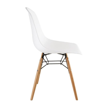 Chaise moulée PP avec structure métallique Arlo Bolero blanche (lot de 2) - FRANCE CHR