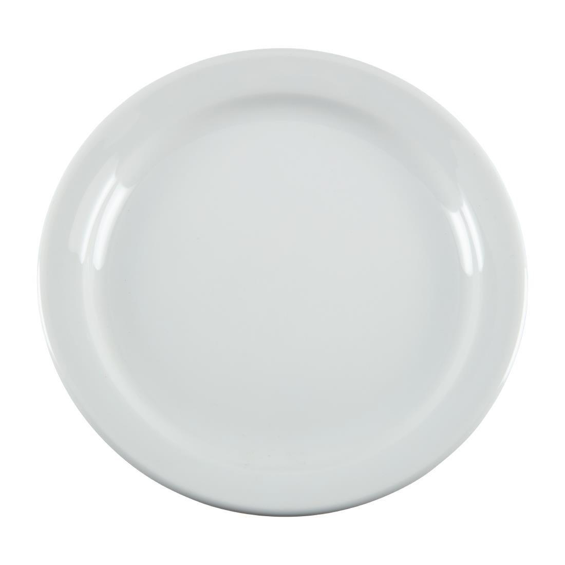 Assiettes à bord étroit blanches Olympia 180mm (Lot de 12) - FRANCE CHR