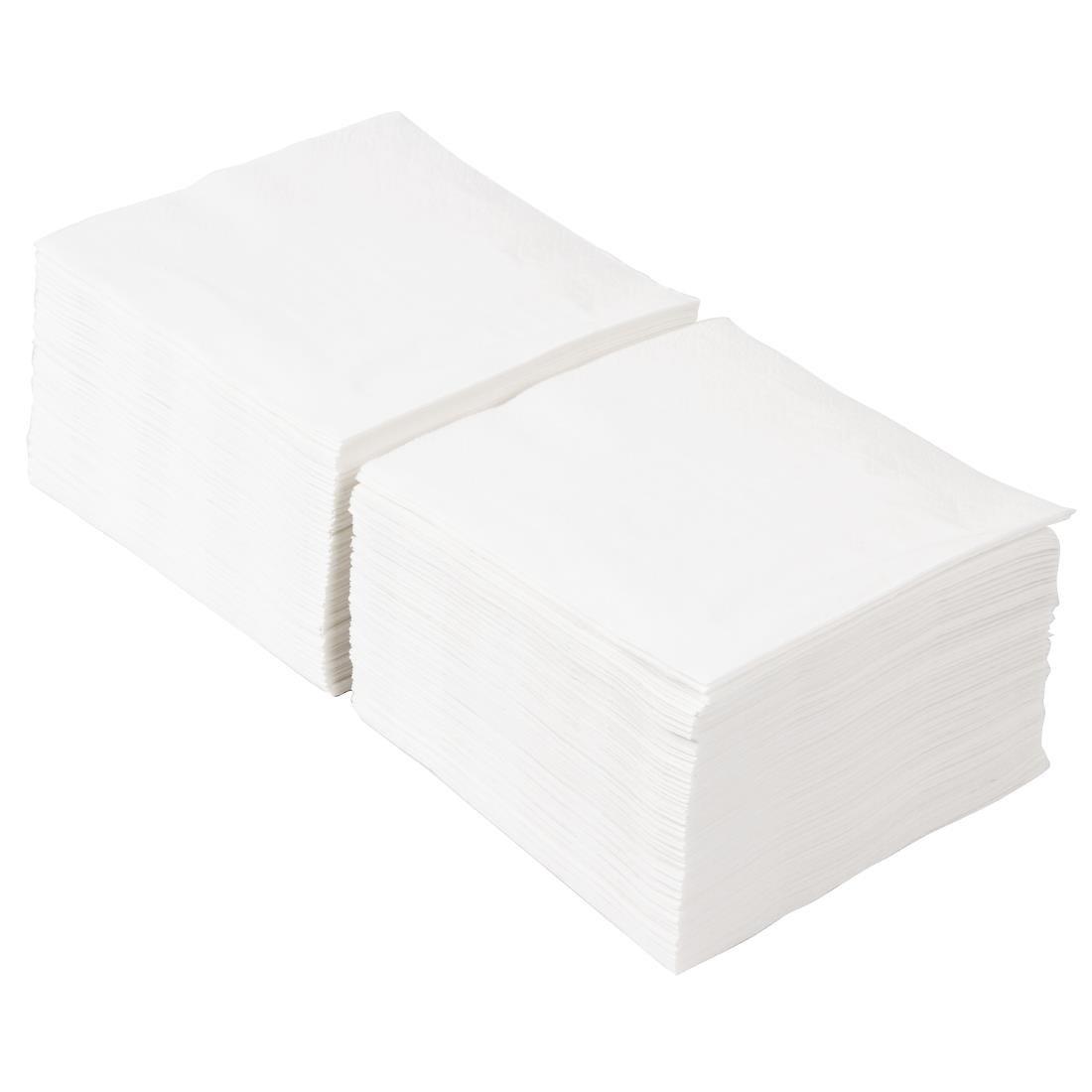 Serviettes cocktail blanches Fasana 250mm (Lot de 1500) - FRANCE CHR