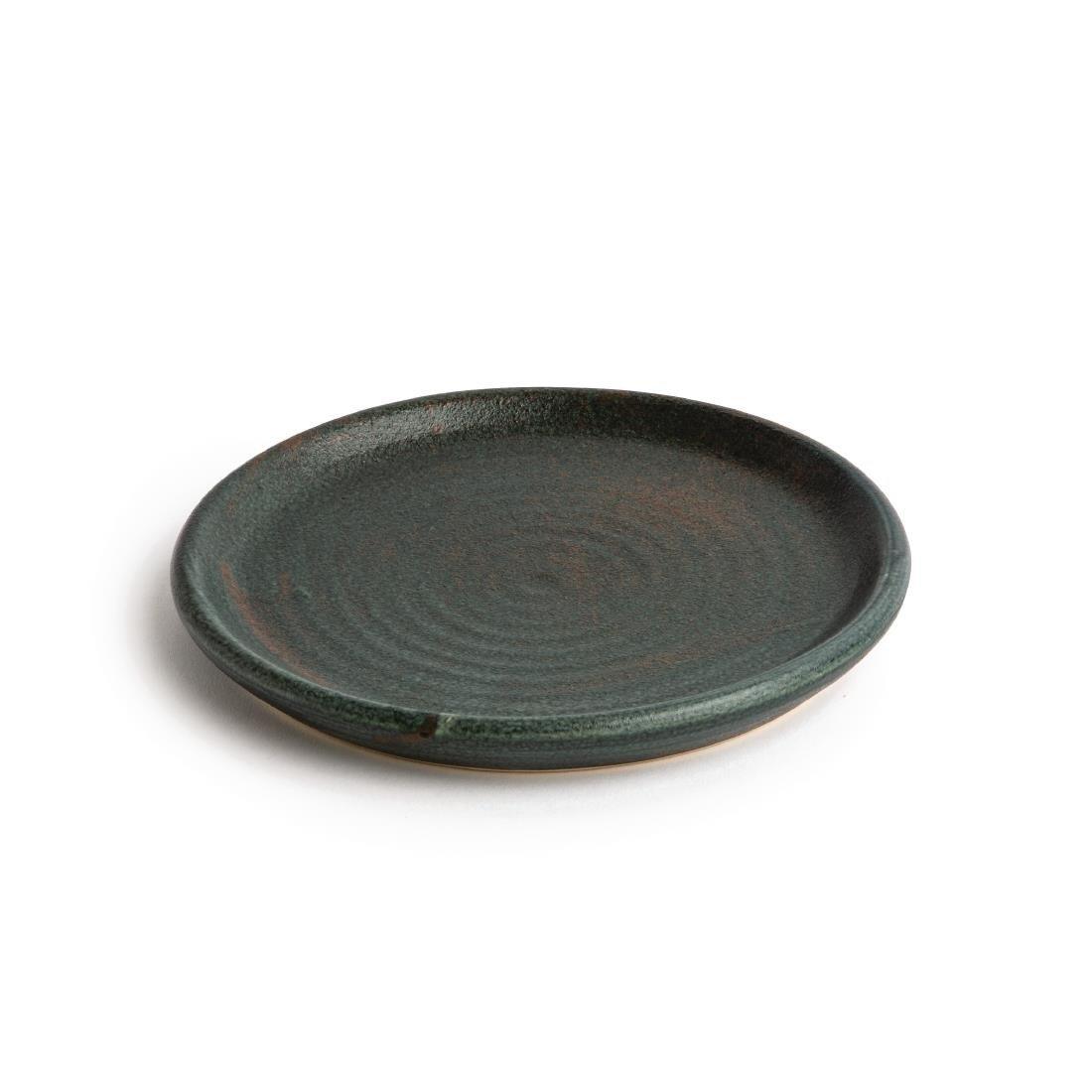 Assiettes plates vert bronze Olympia Canvas 18 cm (Lot de 6) - FRANCE CHR