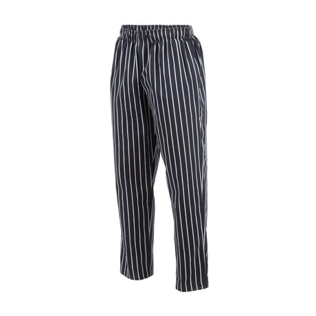 Pantalon de cuisine mixte Baggy Chef Works rayé noir et blanc S - FRANCE CHR