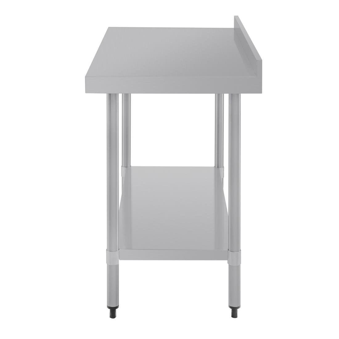 Table de préparation avec rebord en acier inoxydable Vogue 1200 x 600mm - FRANCE CHR