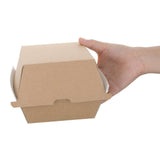 Grandes boîtes hamburger compostables kraft Fiesta Compostable 112mm (lot de 150) - FRANCE CHR