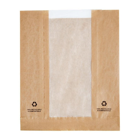 Sachets en papier avec fenêtre glassine Fiesta Compostable (lot de 1000) - FRANCE CHR