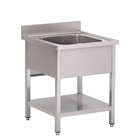 Plonge inox avec étagère basse Gastro M 1 bac 70 x 70 x 85 cm - FRANCE CHR