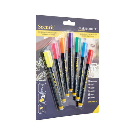 Marqueurs craie liquide Securit pointe 1-2mm couleurs (lot de 7) - FRANCE CHR