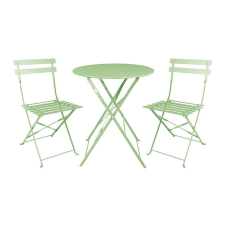 Chaises de terrasse pliantes en acier Bolero vert clair (Lot de 2) - FRANCE CHR