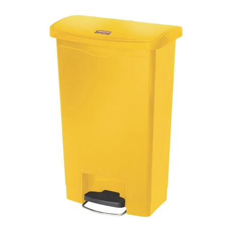 Poubelle à pédale frontale large Slim Jim Step-On Rubbermaid jaune 50L - FRANCE CHR