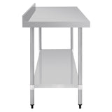 Table en acier inoxydable avec rebord Vogue 1800 x 700mm - FRANCE CHR