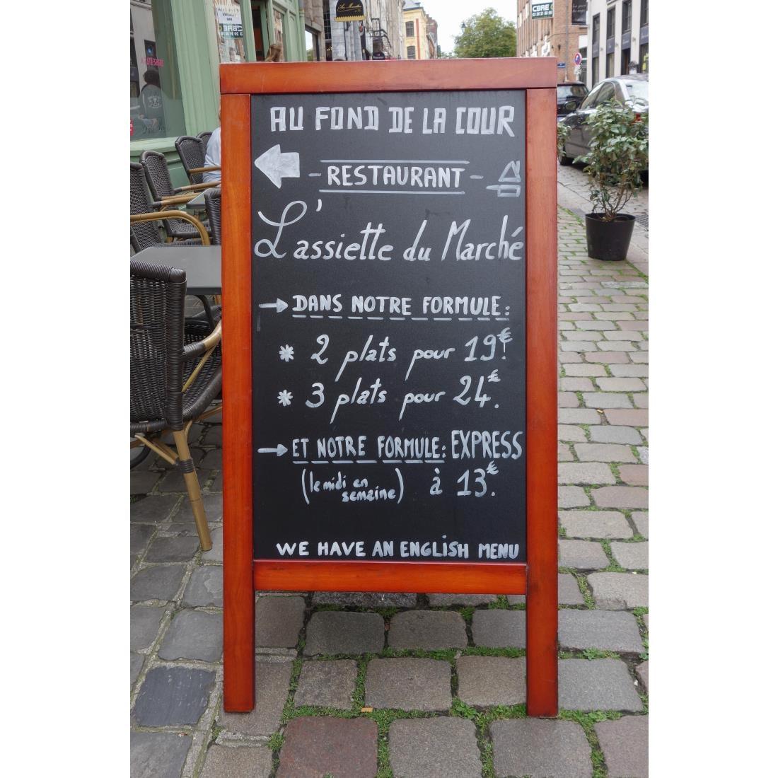 Panneau de trottoir Securit Duplo acajou 700 x 1350mm - FRANCE CHR