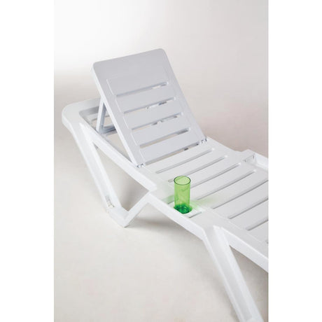 Chaises longues en polypropylène blanches Resol (lot de 4) - FRANCE CHR