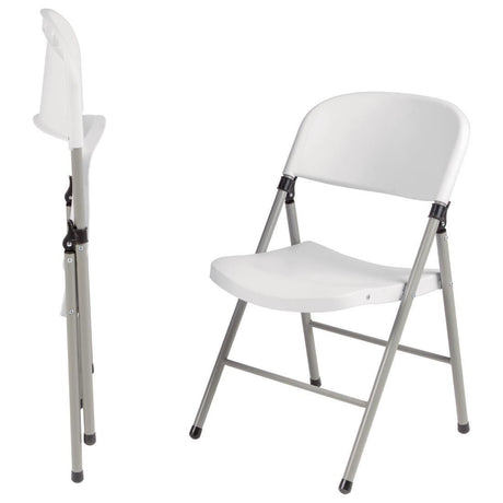 Chaises pliantes Bolero blanches et grises (Lot de 2) - FRANCE CHR