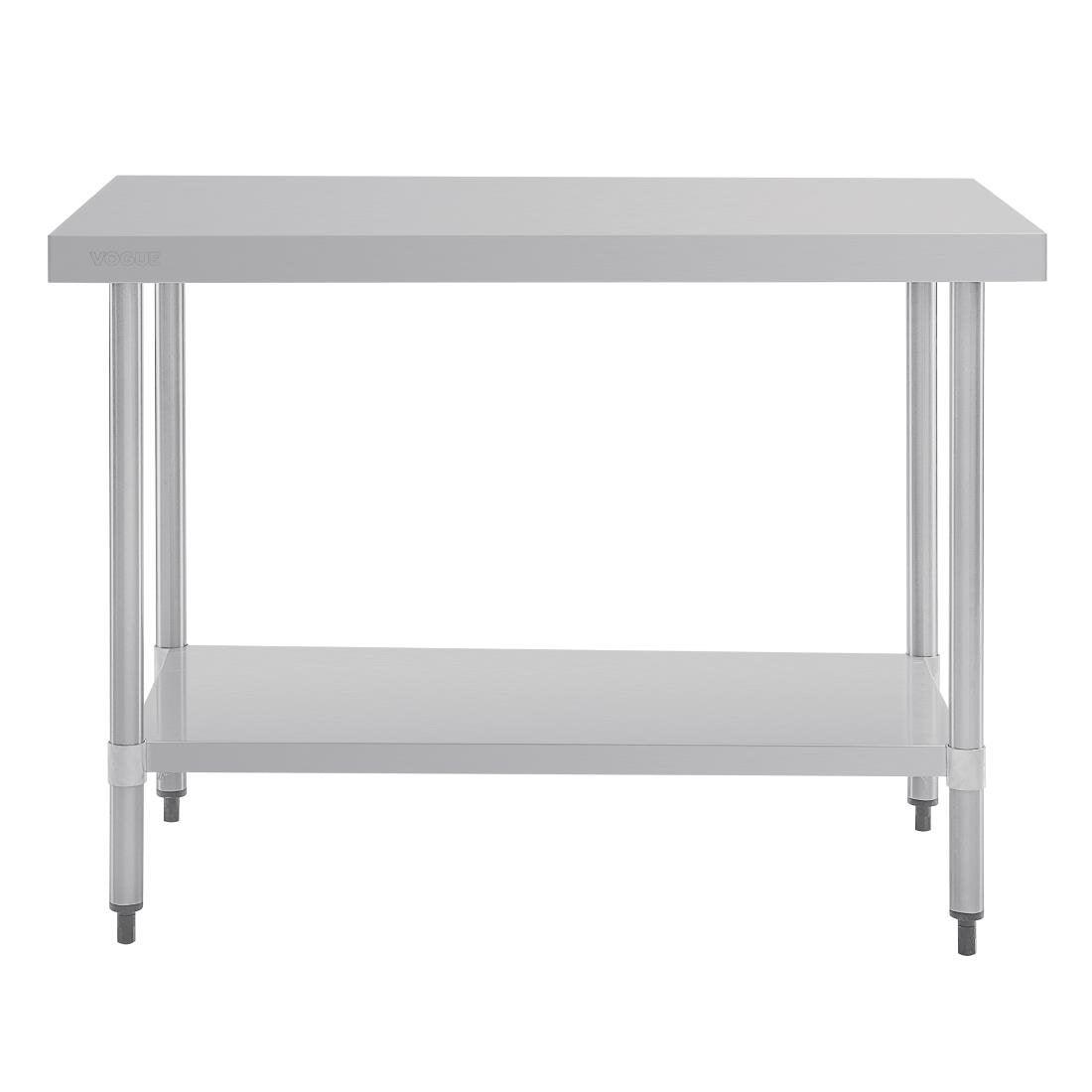 Table en acier inoxydable sans rebord Vogue 1200 x 700mm - FRANCE CHR