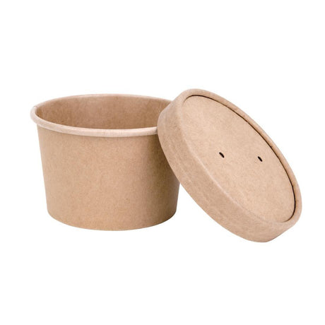 Couvercles en papier pour pots à soupe Fiesta Compostable 98mm FB160 FB162 FB164 (Lot de 500) - FRANCE CHR