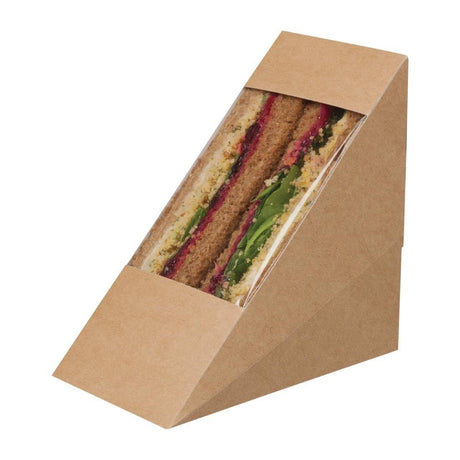 Boîtes sandwich kraft compostables avec fenêtre acétate Colpac Zest (lot de 500) - FRANCE CHR