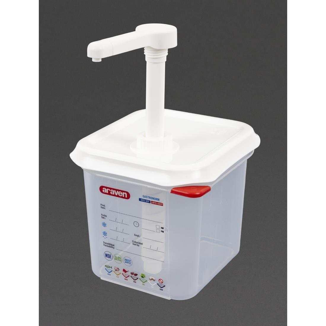 Distributeur de sauce Araven GN 1/6 transparent 2.6L - FRANCE CHR