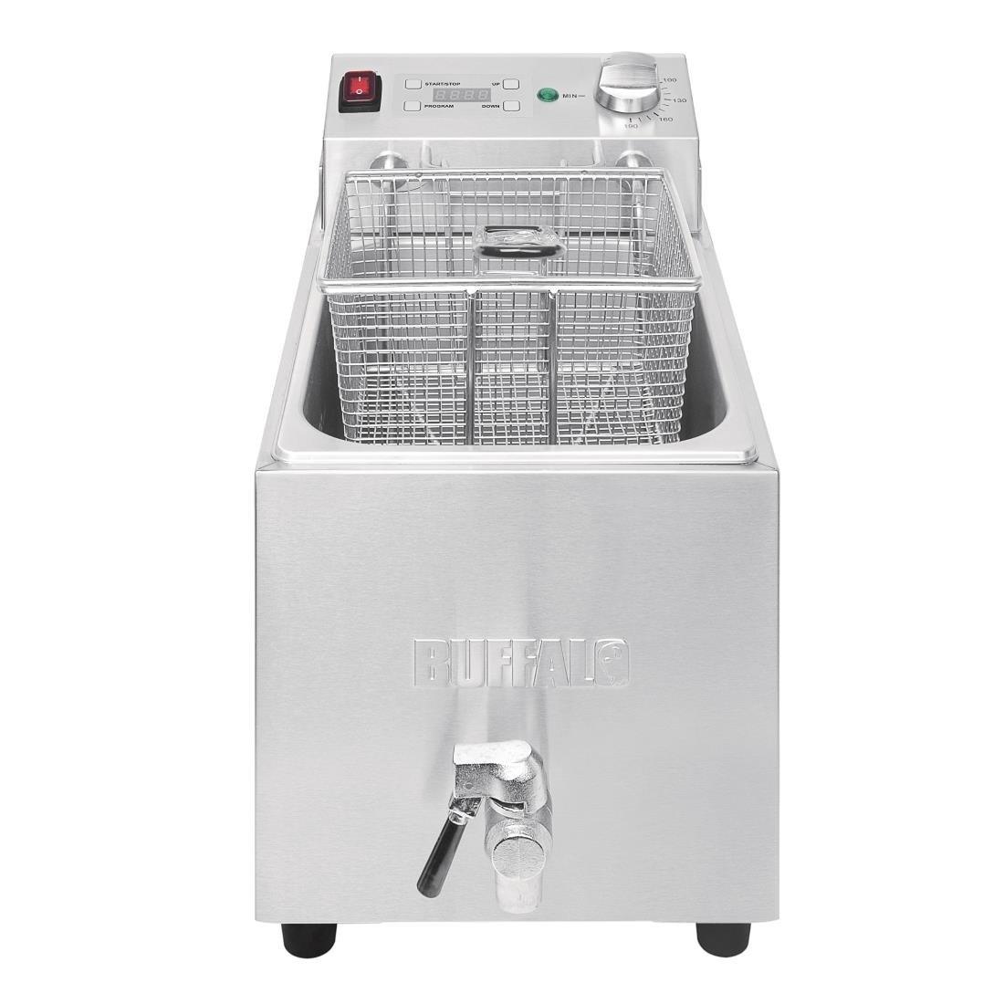Friteuse simple Buffalo - 1 x 8L 2,9kW avec minuterie - FRANCE CHR