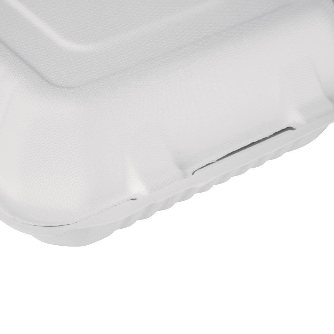 Boîtes avec couvercle à charnière compostables en bagasse Fiesta Compostable 236mm (lot de 200) - FRANCE CHR