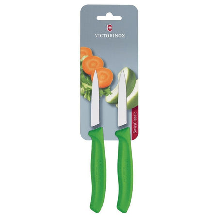 Couteaux d'office pointus Victorinox 8cm verts (lot de 2) - FRANCE CHR