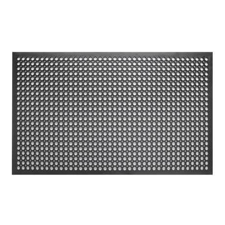 Tapis en caoutchouc anti-dérapant et anti-fatigue Jantex noir 1500 x 900mm - FRANCE CHR