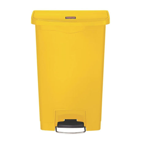 Poubelle à pédale frontale large Slim Jim Step-On Rubbermaid jaune 50L - FRANCE CHR