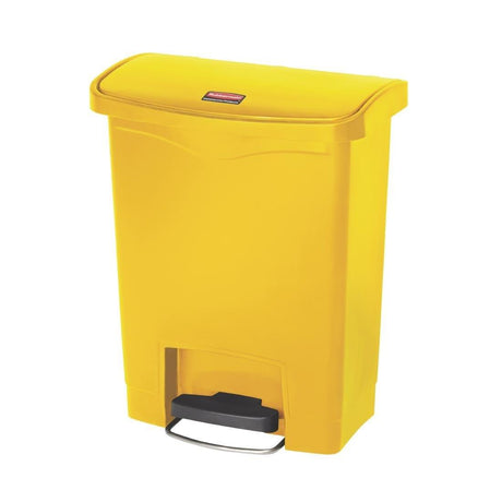 Poubelle à pédale frontale large Slim Jim Step-On Rubbermaid jaune 30L - FRANCE CHR