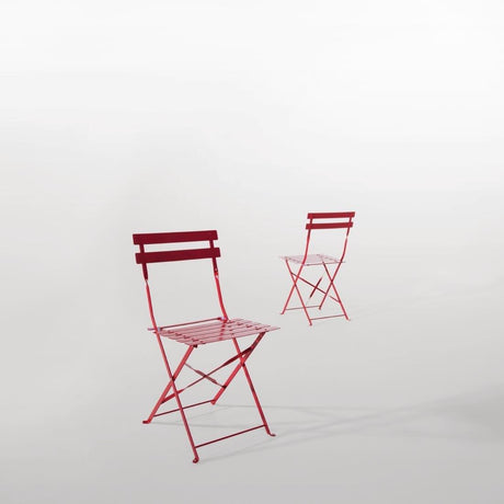 Chaises de terrasse en acier Bolero rouges (Lot de 2) - FRANCE CHR