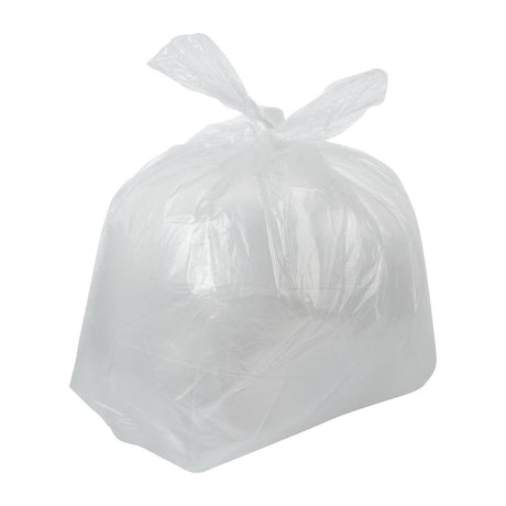 Sacs poubelle recyclés transparents Jantex utilisation légère 10kg 80L (lot de 200) - FRANCE CHR