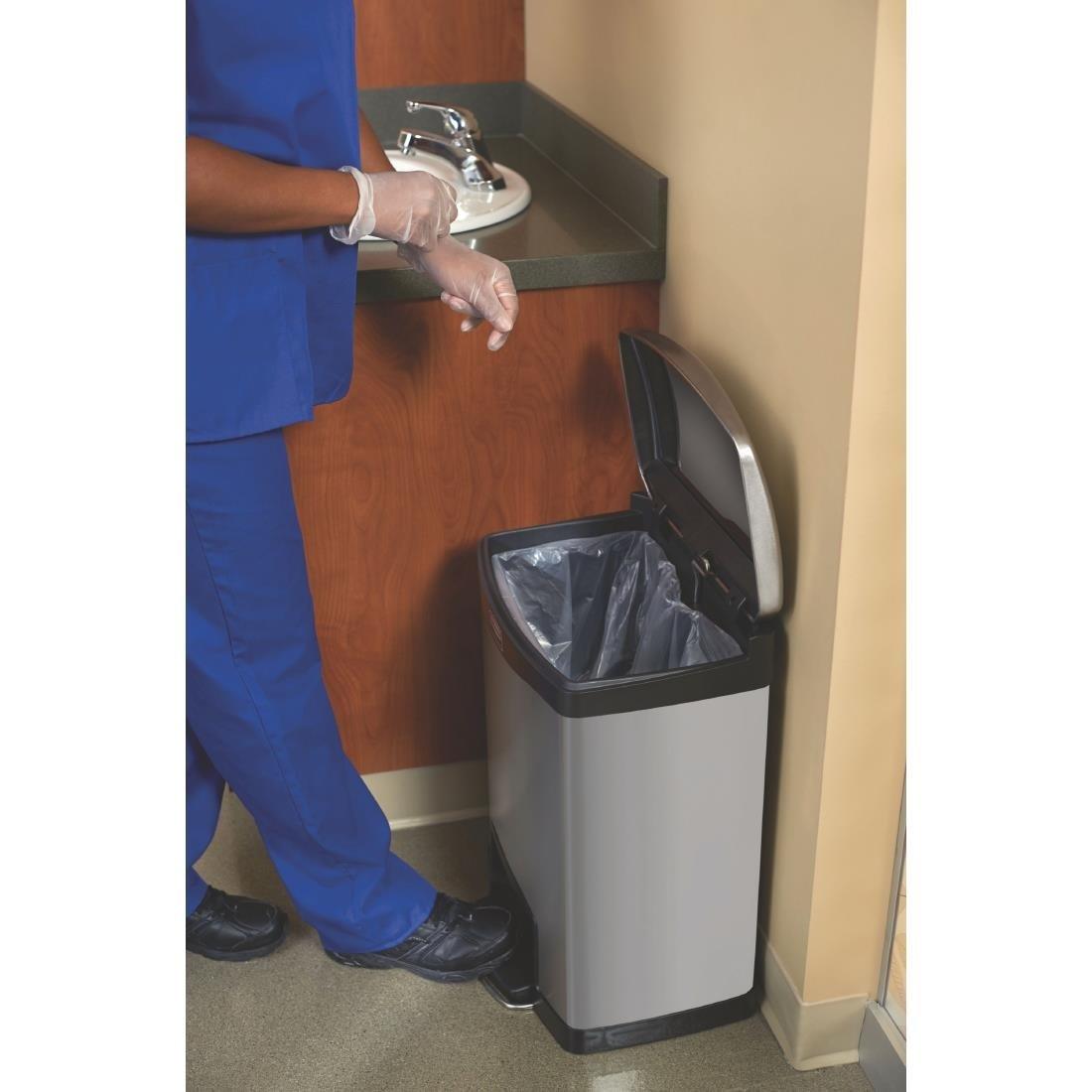 Poubelle à pédale frontale inox Rubbermaid Slim Jim 50L - FRANCE CHR
