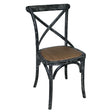 Chaises en bois patiné avec dossier croisé Bolero noires (lot de 2) - FRANCE CHR